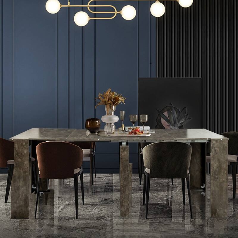 Foldable Dining Table for 6-12 People, Extends to 118 inchConsole Table Space Saving Dinette