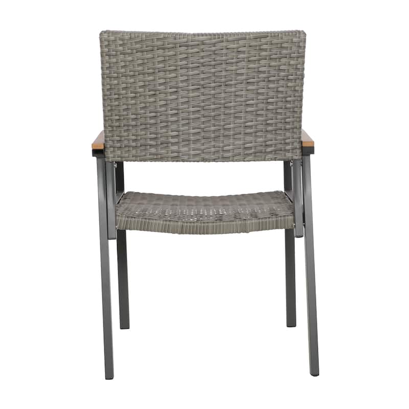 Luton Aluminum Outdoor Dining Chairs with Faux Wood Accents by Christopher Knight Home
