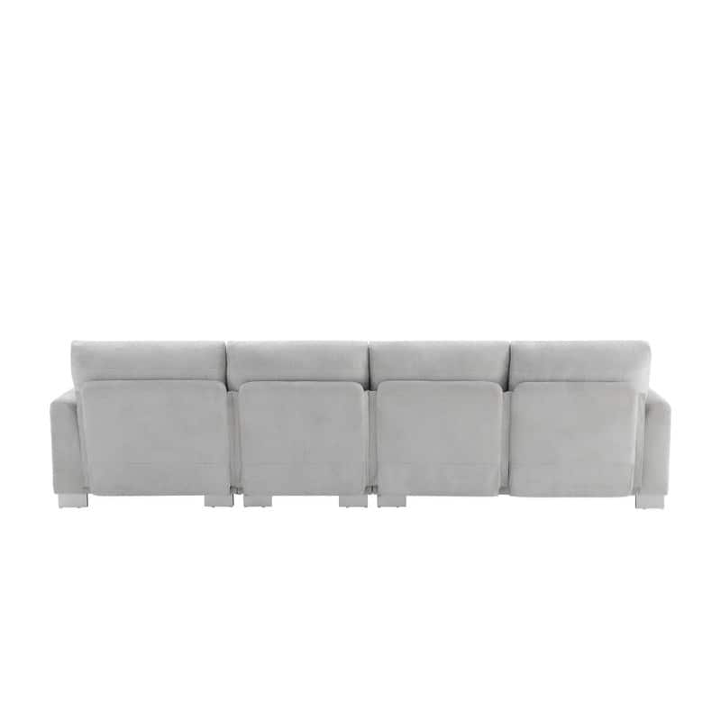 119" Modern Oversized Chenille Sectional Sofa,Living Room Couches with 2 Free Pillows