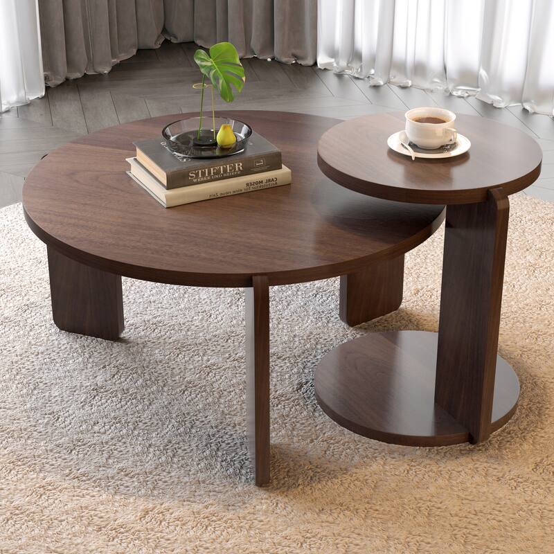 Coffee Table Set of 2 Nesting Table for Bedroom, End Table Center Table Black Accent Table Sofa Table
