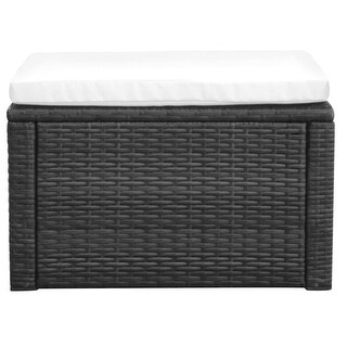 Poly Rattan Footstool Ottoman in Black - Bed Bath & Beyond - 36924685