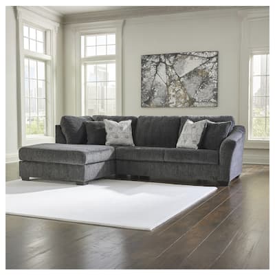 Signature Design by Ashley Biddeford Gray 2-Piece Sectional with Chaise - 120"W x 75"D x 40"H