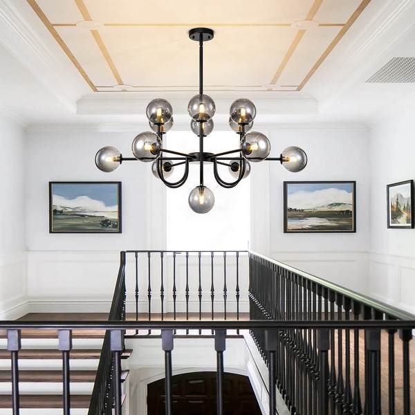 13 Light Modern Amber Smoke Grey Cluster Glass Globe Bubble Chandelier Tiered Sputnik Glass Magic Bean Molecule Ceiling Light On Sale Bed Bath Beyond 38355789