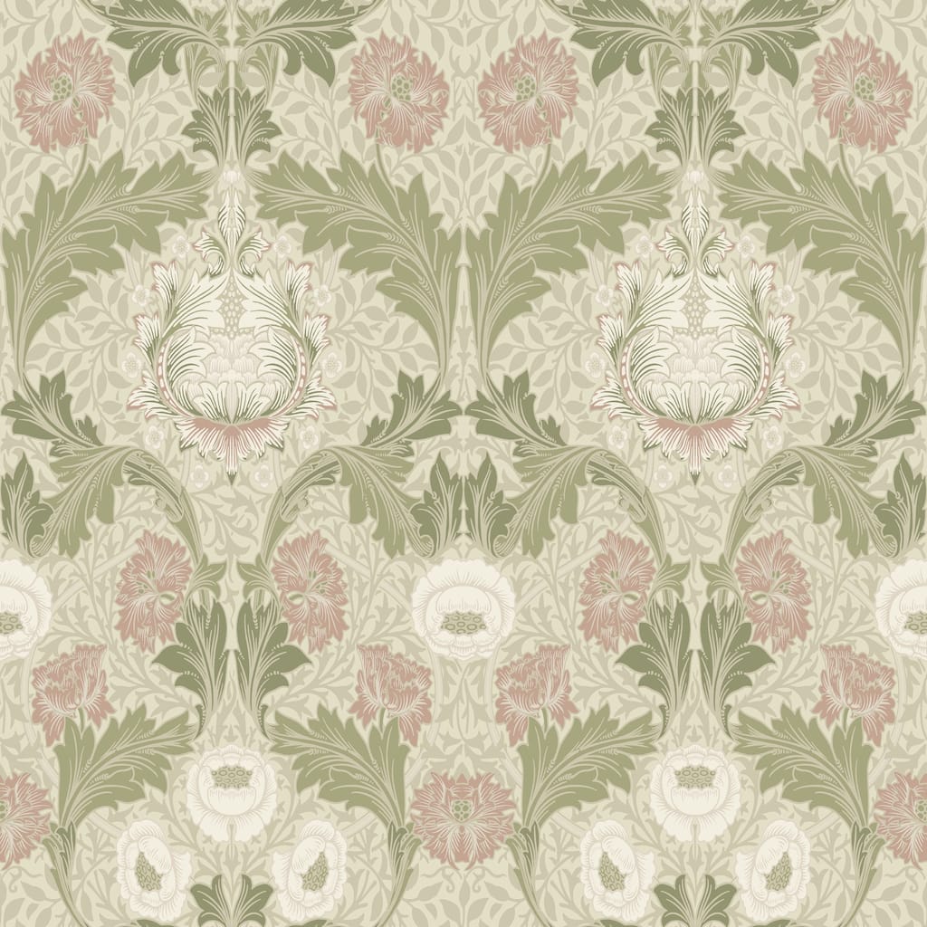 Myrtle Mauve Floral Ogee Wallpaper