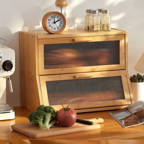 Double Layer Bamboo Bread Box - 16.65