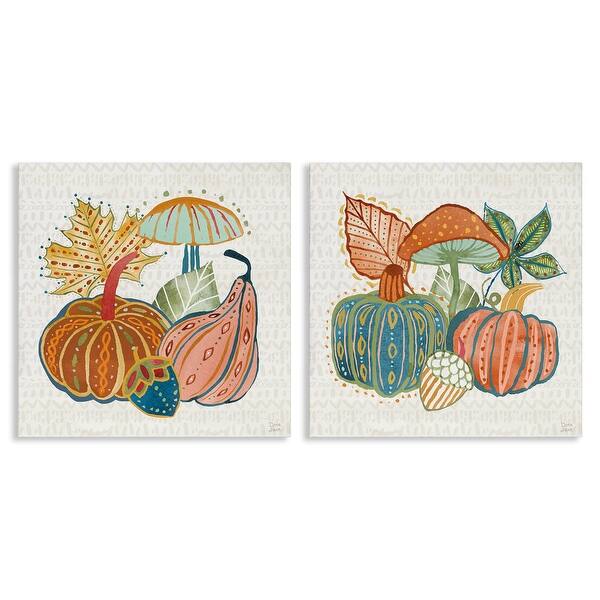 slide 2 of 9, Stupell Harvest Whimsy Gourd Collection Canvas Wall Art Design By Dina June (Set of 2) 17 x 17
