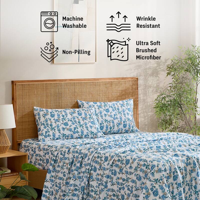 HLC.ME Floral Printed Ultra Soft Bed Sheets Set