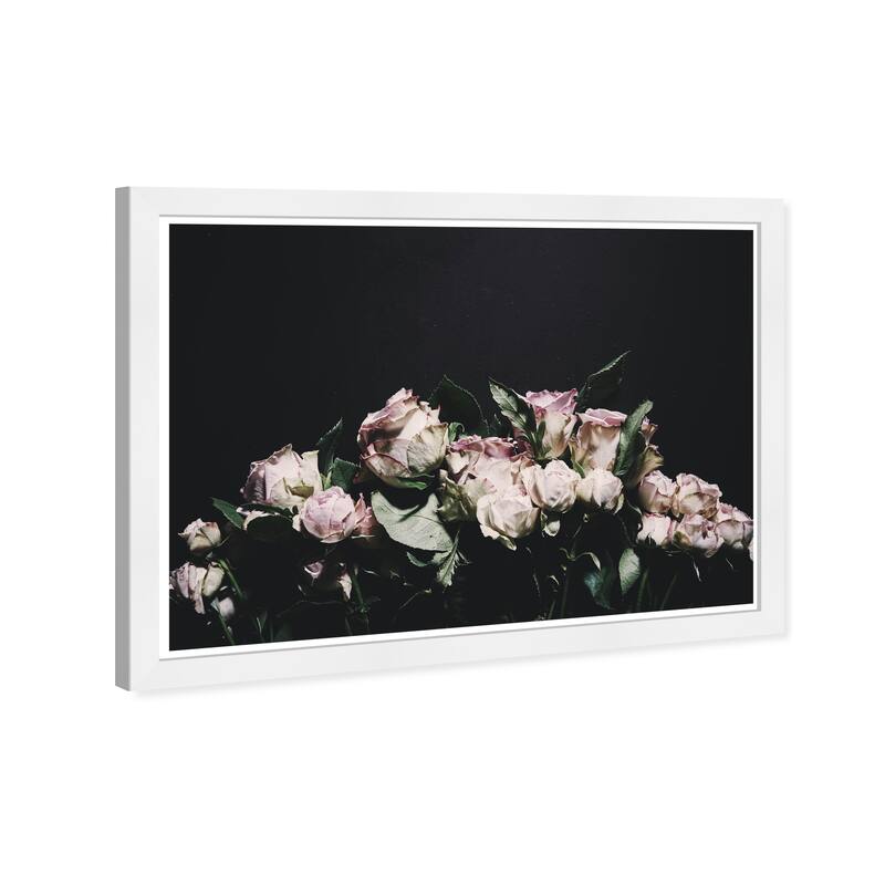 Wynwood Studio Prints Floral and Botanical Give Roses Pink and Light Pink Modern & Contemporary Wall Art Canvas Print