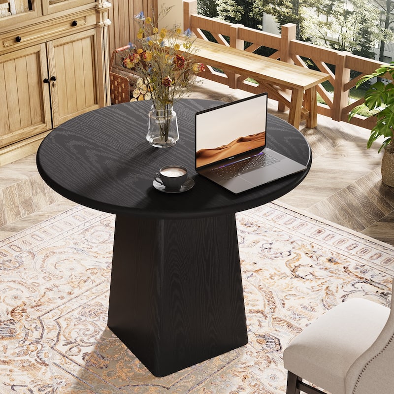 31.5" Industrial Round Kitchen Dining Table for Small Spaces