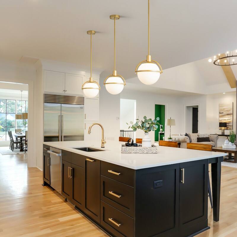 Starsky 1-Light 9in. Modern Globe Chandelier Single Frosted Glass Pendant Light