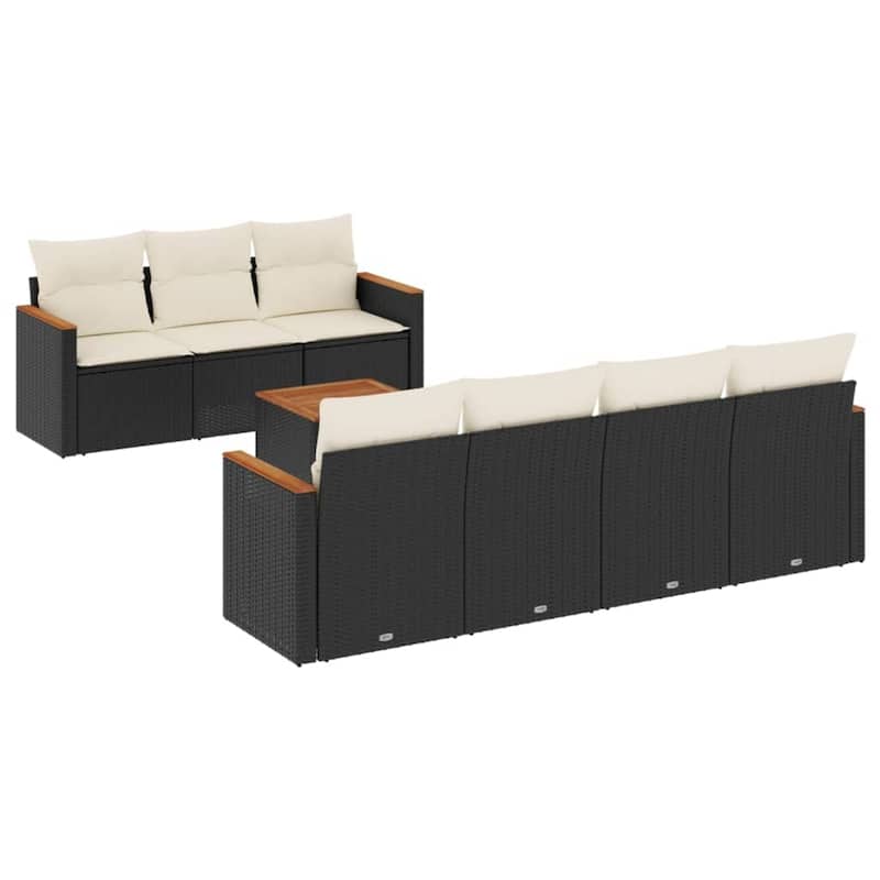 vidaXL Garden Sofa Set Black