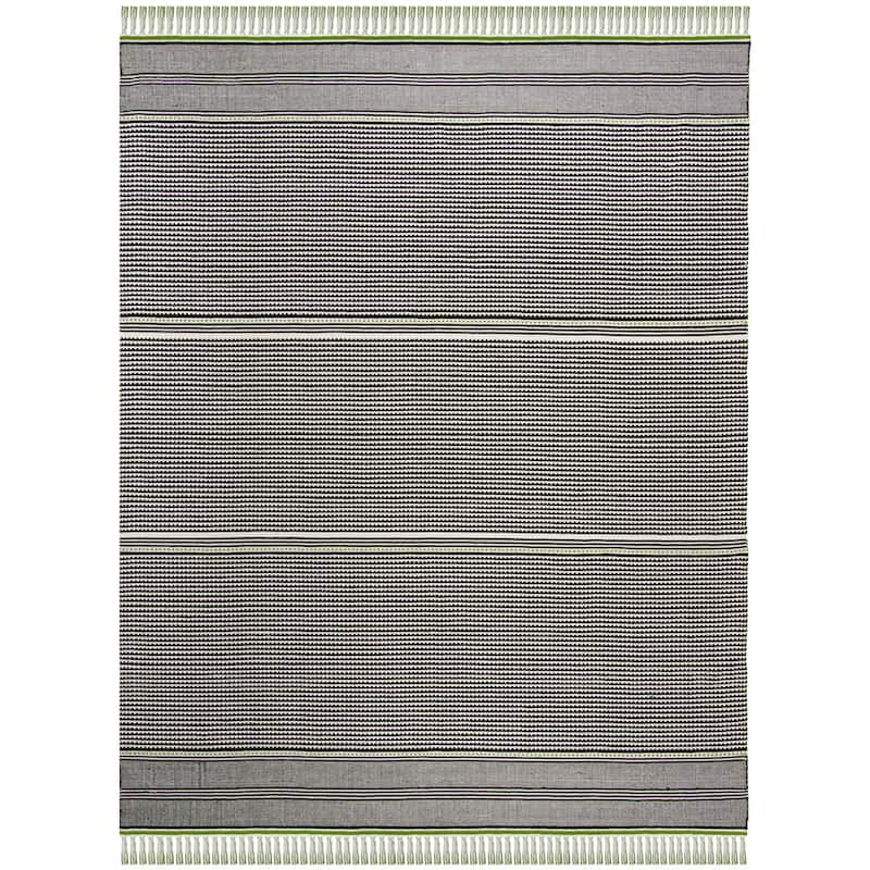 SAFAVIEH, Handmade Flatweave Montauk Susse Casual Cotton Rug - 8' x 10' - Green/Multi