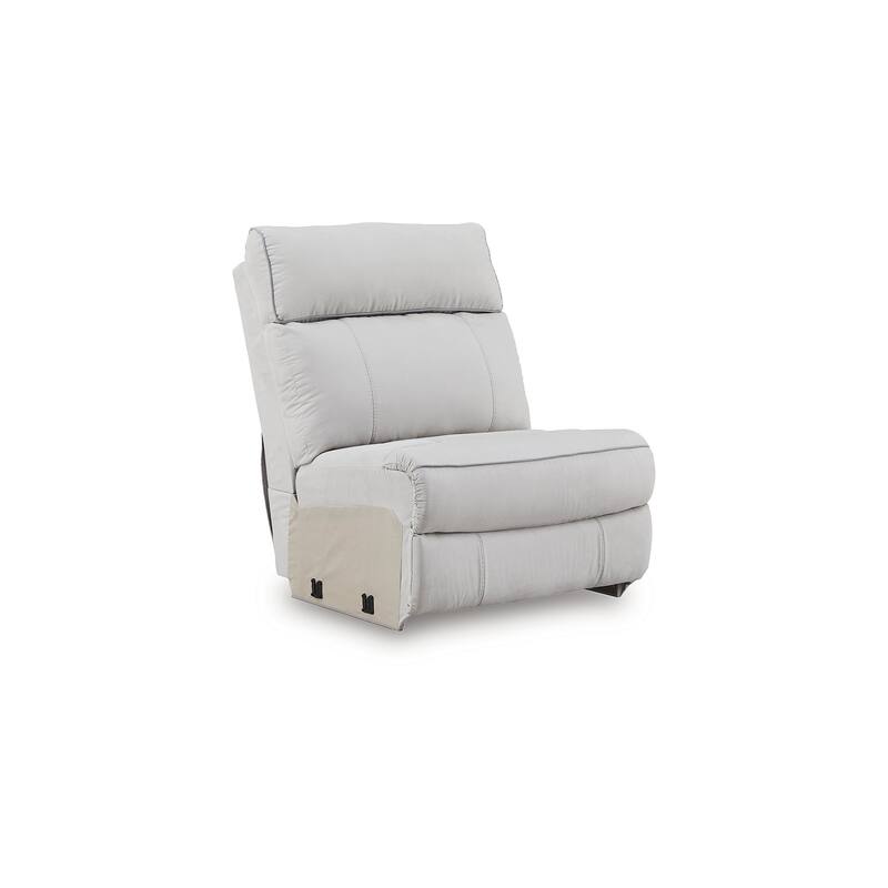 Signature Design by Ashley Grafton Pike Gray 5-Piece Power Reclining Sectional - 144" W x 144" D x 43" H