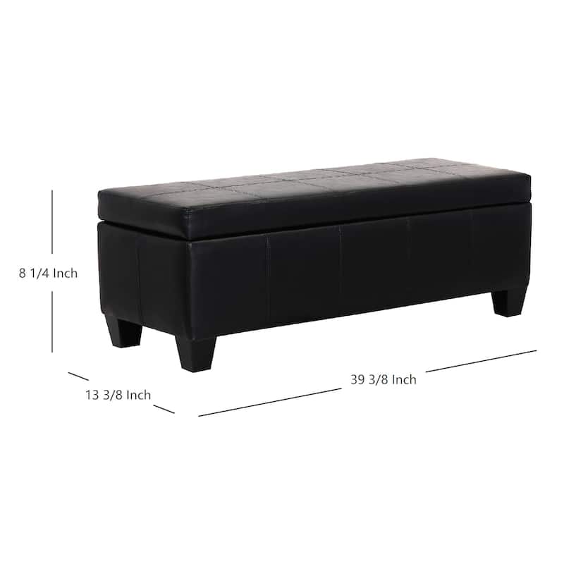 York Upholstered Quilted Stitched Flip-Top Storage Bench