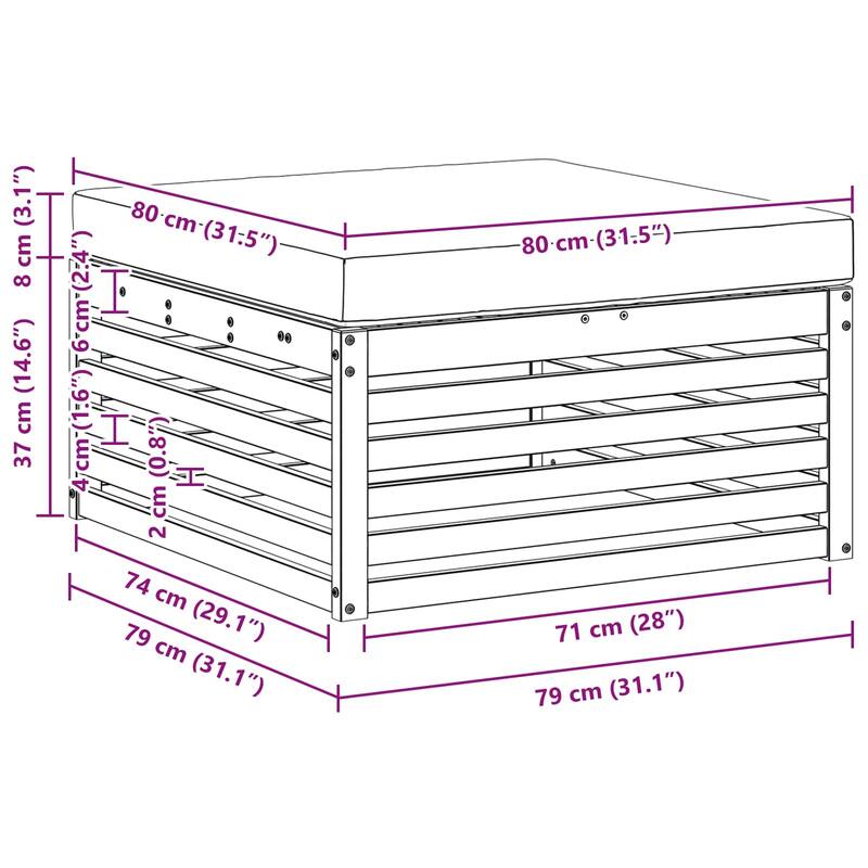 vidaXL Outdoor Sofa Solid Acacia Wood Natural