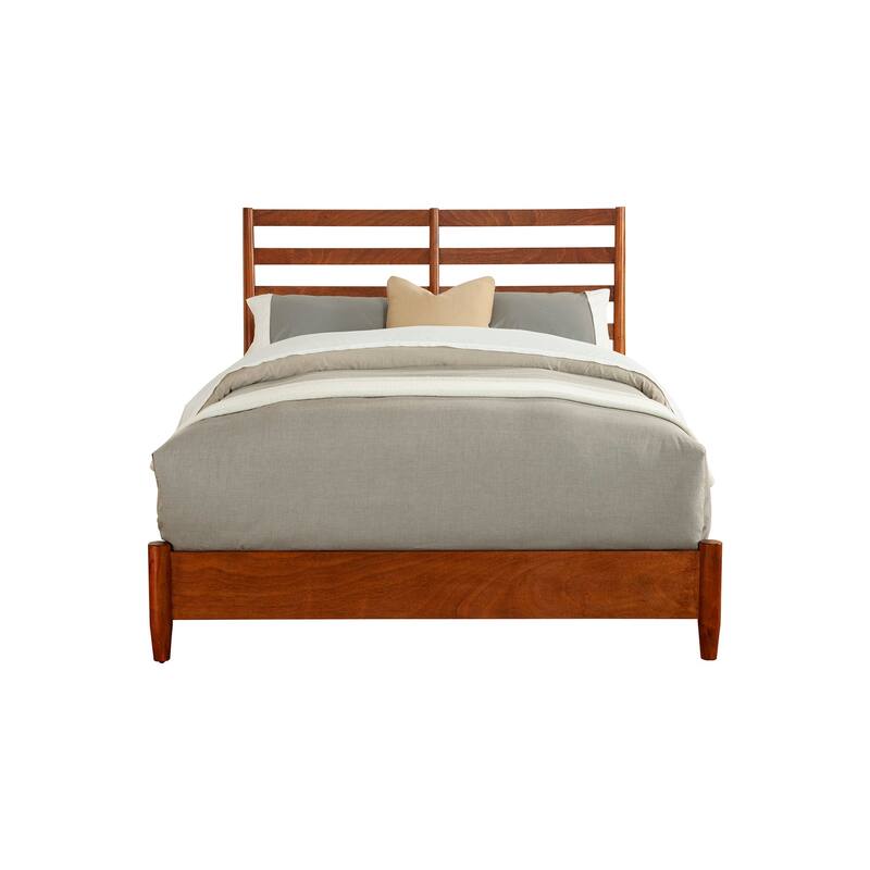 Queen Bed with Slat Headboard & Nailhead Trim - Bedroom Furniture Set