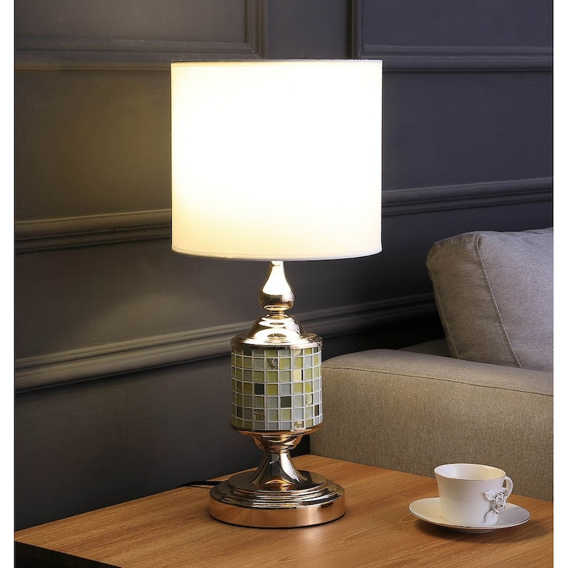 23" Layla Rose Gold Bohemian Glass Mosaic Modern Table Lamp