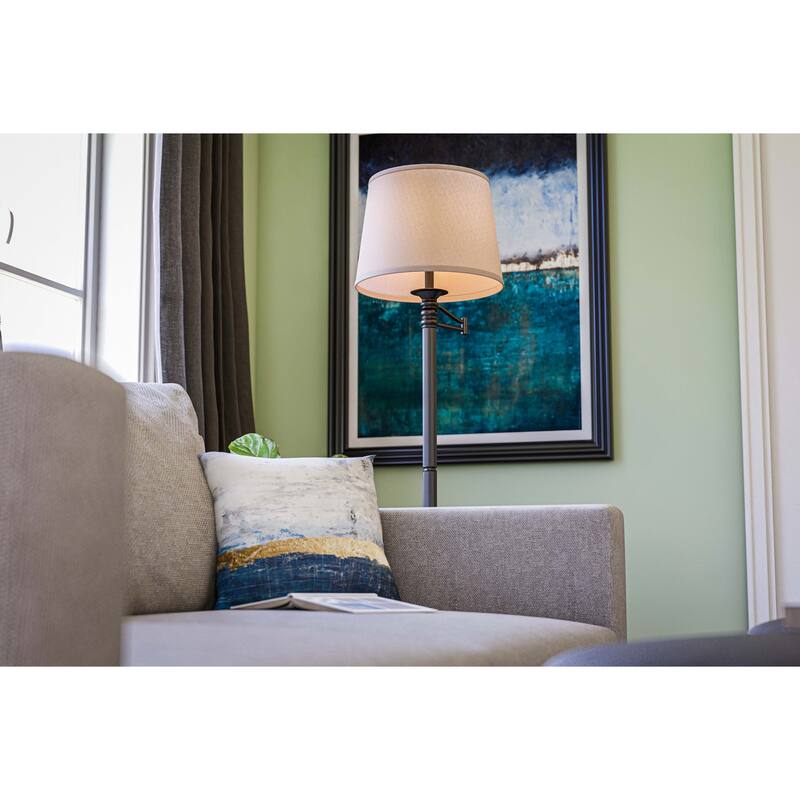 Kenroy Home Riverside Swing Arm Floor Lamp - Copper Bronze