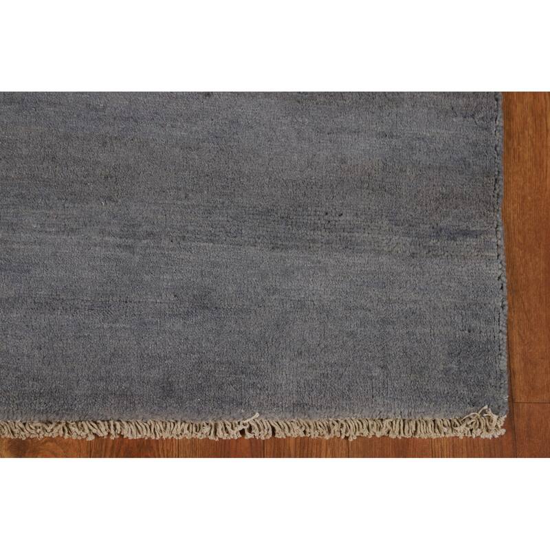Gray Blue Gabbeh Oriental Foyer Rug Hand-Knotted Wool Carpet - 3'4"x 6'5"