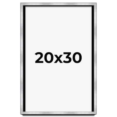 20x30 Shadow Box Frame Silver | 1.375 Inches Deep Real Wood