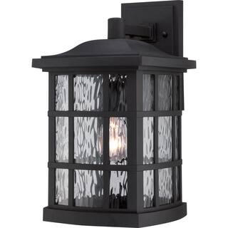 Stonington 1-Light Outdoor Wall Lantern in Mystic Black