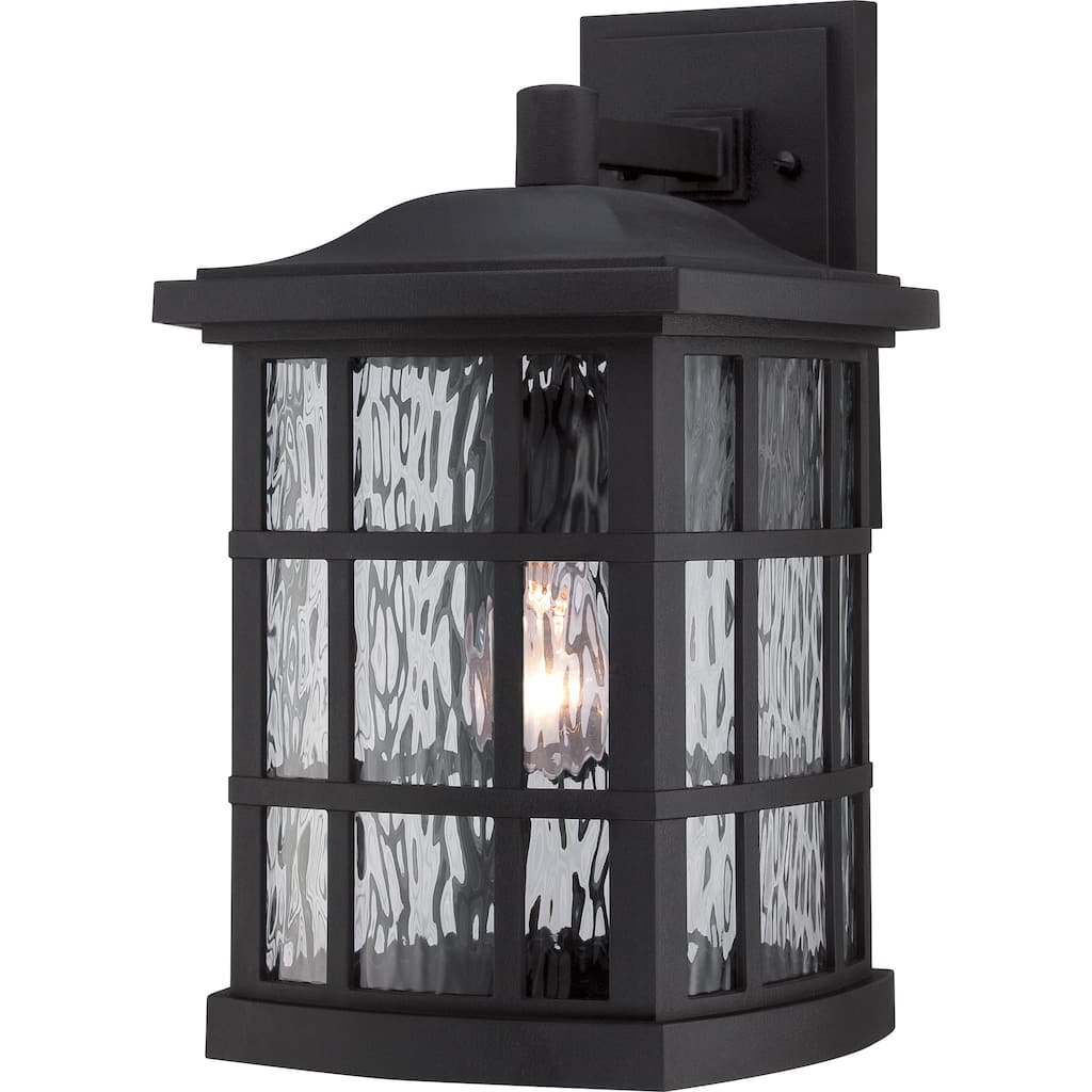 Stonington 1-Light Outdoor Wall Lantern in Mystic Black