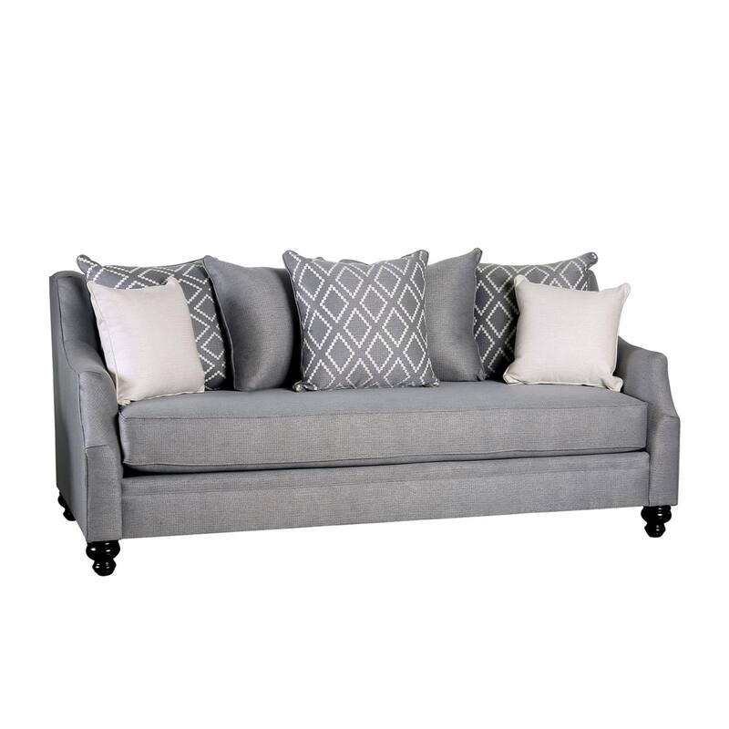 Efyn Sofa and Loveseat Set, Loose Pillow Back, Light Gray Burlap Weave