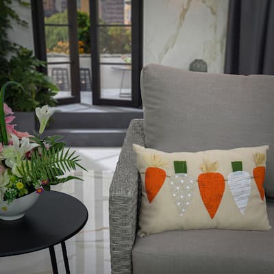National Tree Company 18 in. x 10 in. String of Carrots Easter Pillow - 18 in