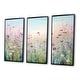 preview thumbnail 2 of 11, Designart "Wild Flowers Meadows" Flower Field Framed Art Set of 3 - Traditional Wall Art Set Purple Wall Decor 3 Pieces