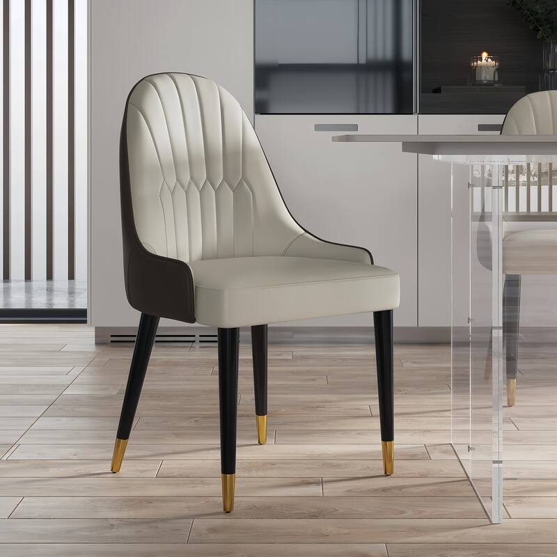 Dining Chair Modern Accent Chairs Faux Leather Side Chairs (Set of 4)