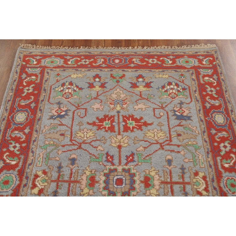 Heriz Serapi Indian Rug Hand-Knotted Wool Carpet - 3'11"x 6'0"