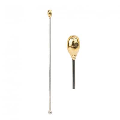 Set Of 12 Gold Oval Swizzle Sticks
