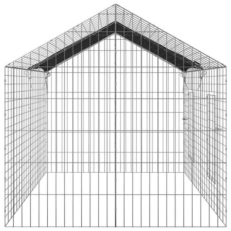 vidaXL Rabbit Cage Silver 400 x 78 x 78 cm Galvanised Steel