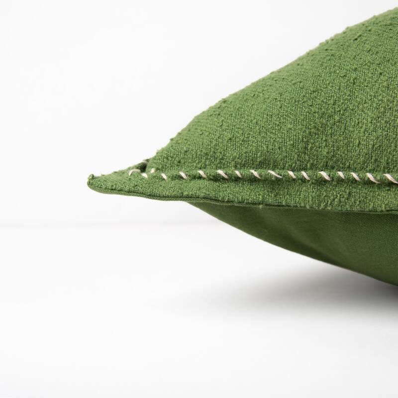 Rizzy Home Solid Throw Pillow with Whipstiched Edge