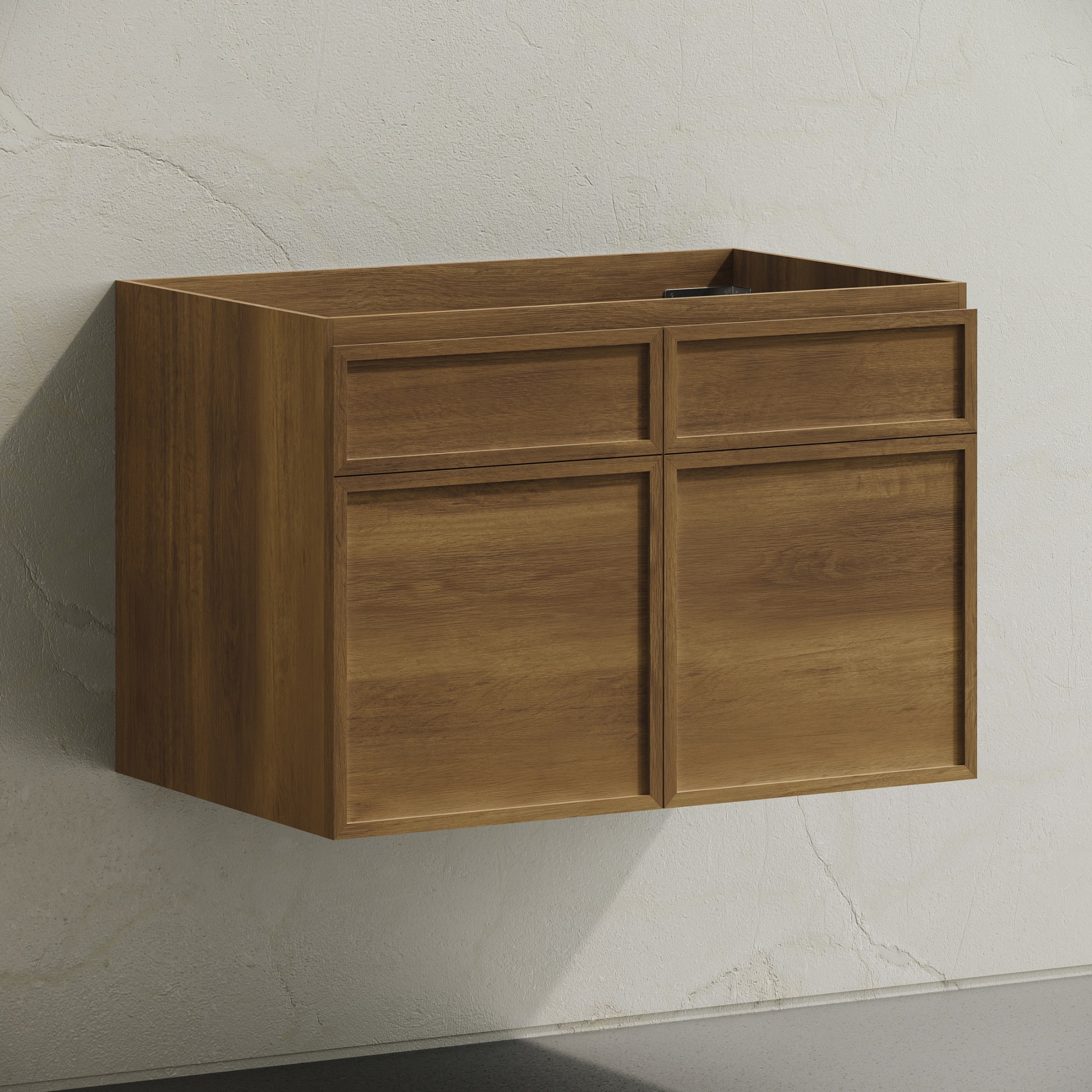 St. Tropez 30" Wall-Mounted Bathroom Vanity Cabinet Without Top In Brown Oak - 30