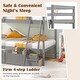 preview thumbnail 7 of 24, Twin Over Twin Bunk Bed Wood Bed Frame with 2 Storage Drawers and Ladder-Gray