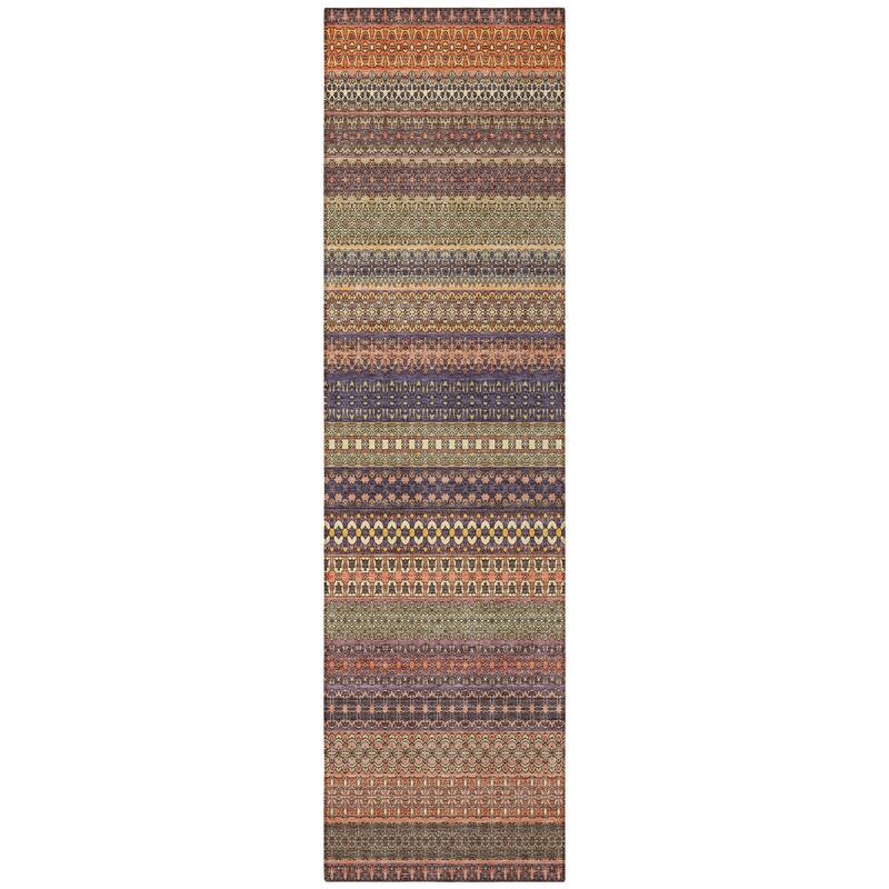 Elri Stripe Weather Resistant Blended Style Outdoor Rug