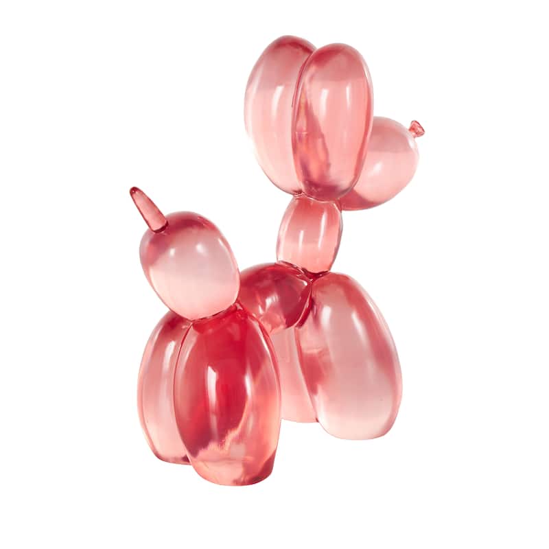 Resin Dog Tinted Balloon Sculpture - Light Blue, Green or Pink - Roche River Decor
