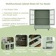 preview thumbnail 5 of 16, Anmytek Mint Green Vintage Glass Door Cabinet Kitchen Buffet Sideboard Living Room Display Storage