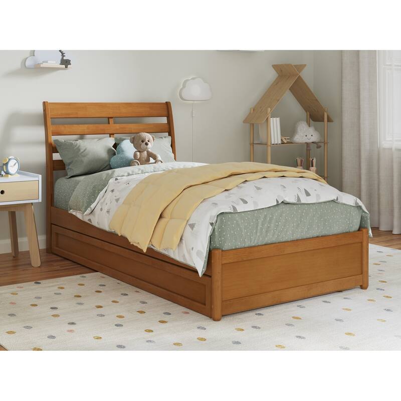 Emelie Platform Bed with Panel Footboard and Twin Trundle