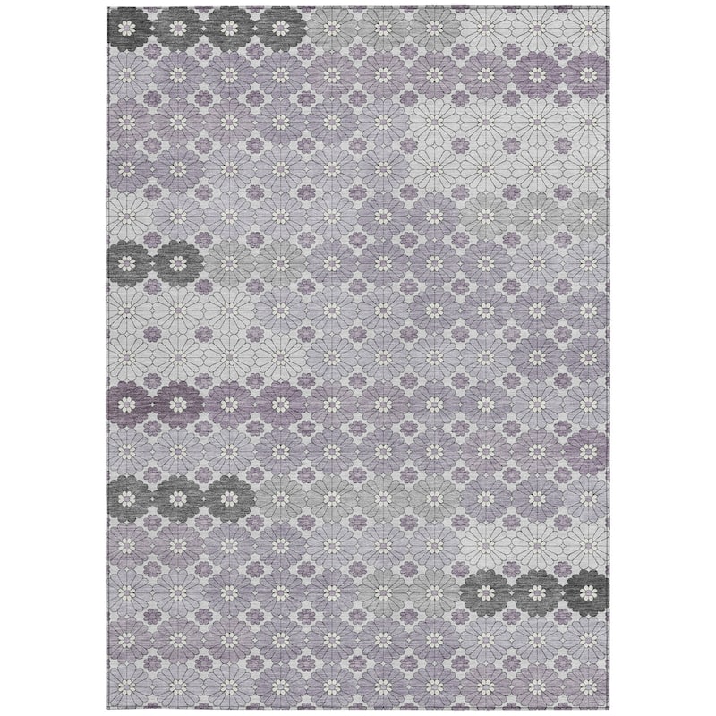 HomeRoots Floral Modern Rectangle Outdoor Rug