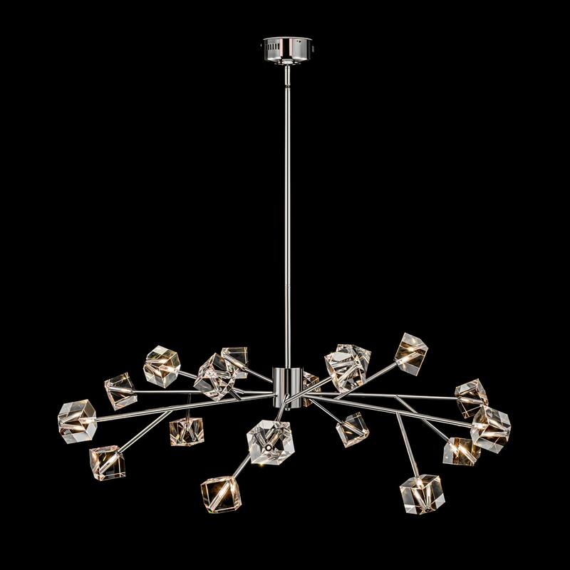 18-Light Modern Glam Luxury Sputnik Linear Cluster Crystal Chandelier for Dining Room/Living Room