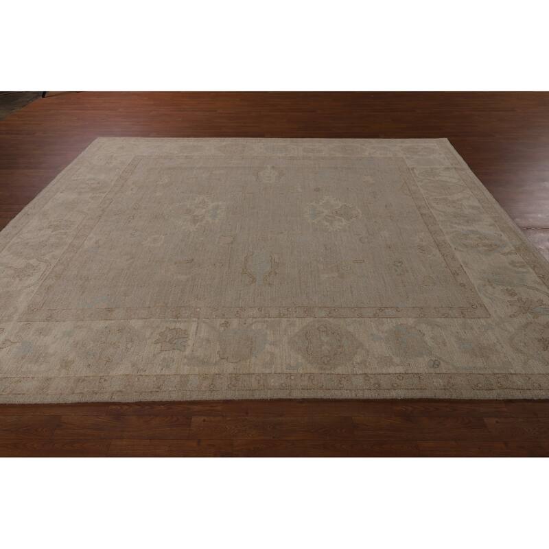 Earth Tone Vegetable Dye Oushak Area Rug Hand-Knotted Wool Carpet - 8'2"x 9'8"