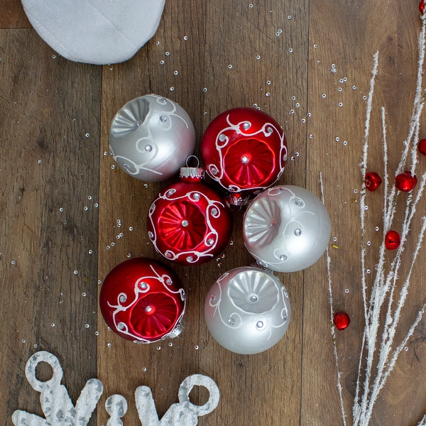 Silver matte shop christmas ornaments