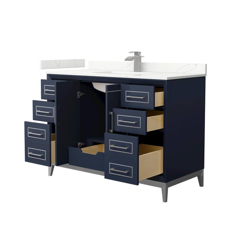 Wyndham Collection WCH515148S-QTZ-UNSMXX Marlena 48" Free Standing