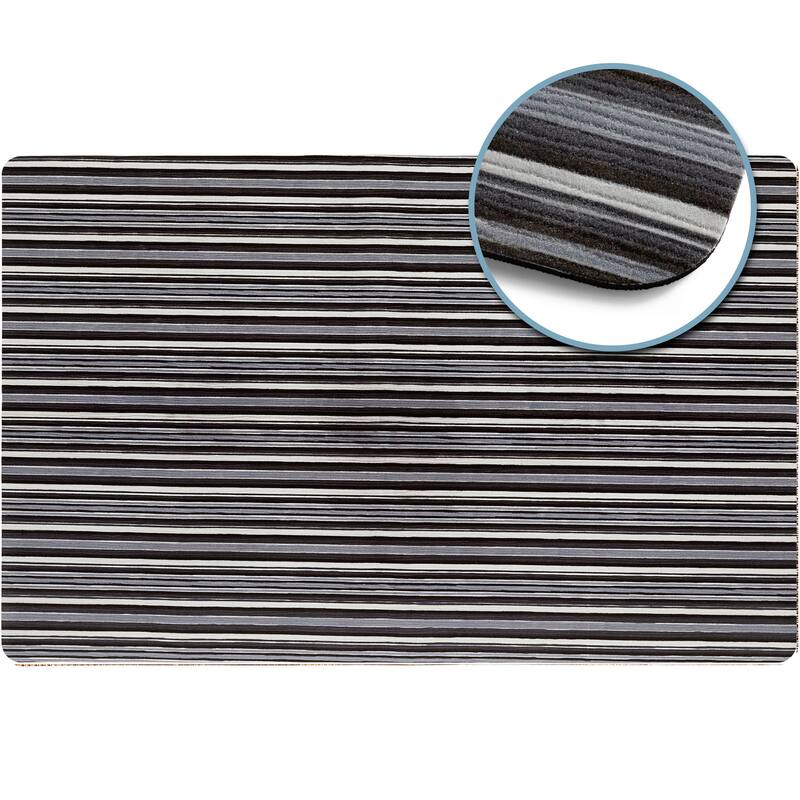 SoHome Smooth Step Striped Machine Washable Kitchen Mat, 24"x35"