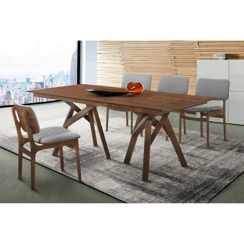 Lima Mid-Century Modern Wood Upholstered Dining Chairs - Set of 2