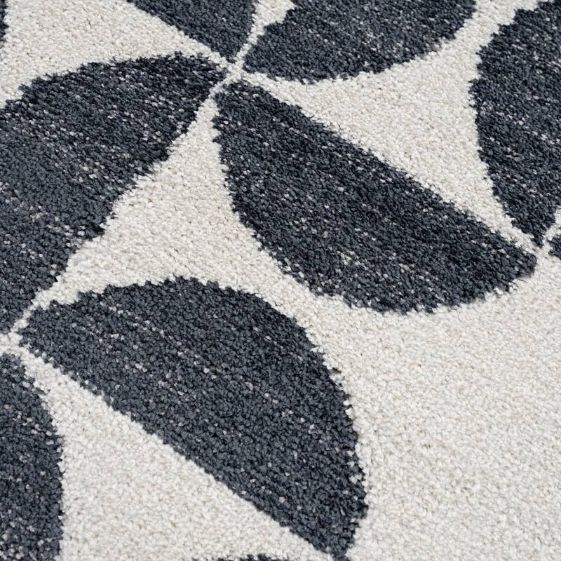 Abani Rugs Nuevo NUE170A High-contrast Charcoal and Ivory Area Rug