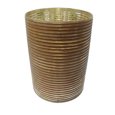 Glass Cylinder W/Brown Grout Lg- A