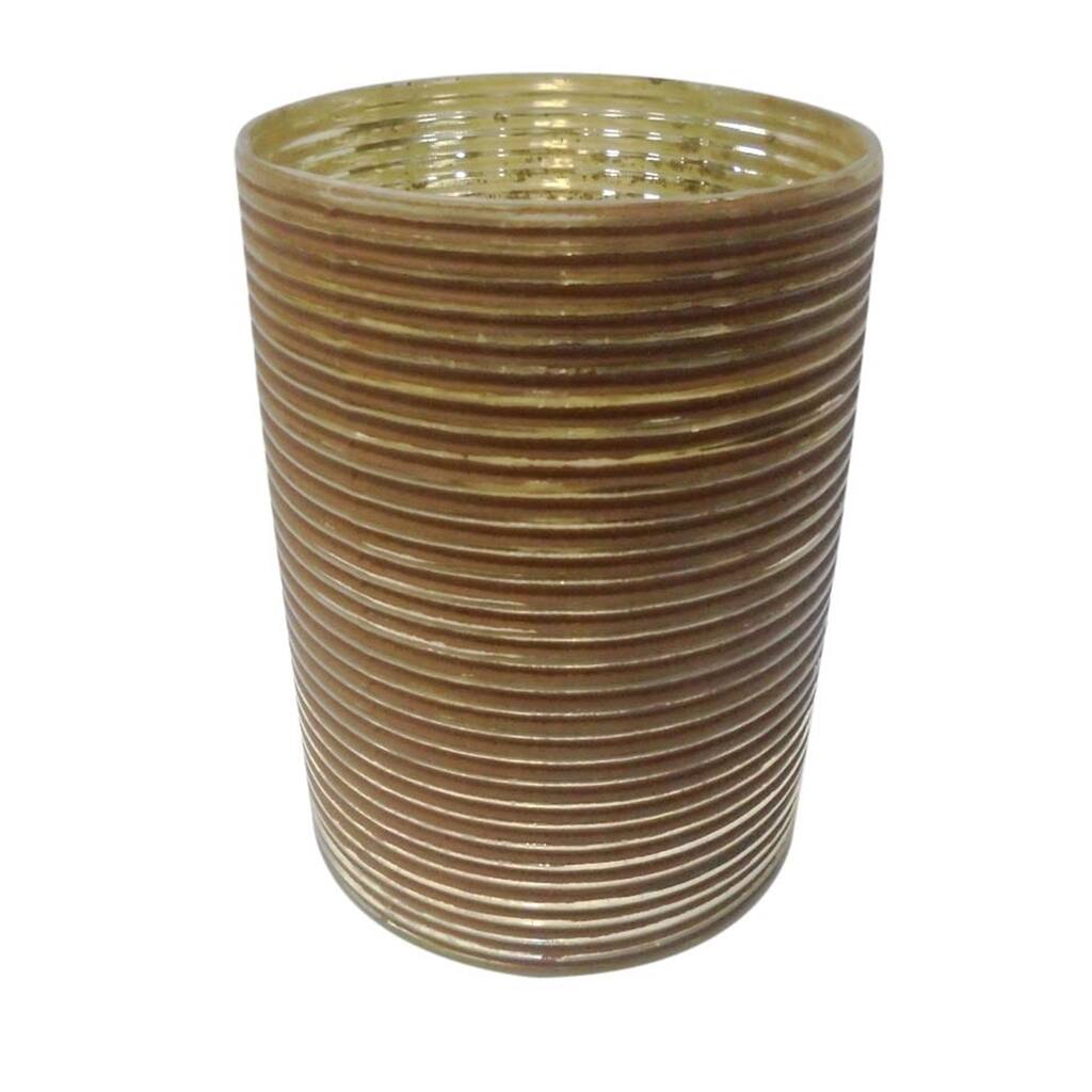 Glass Cylinder W/Brown Grout Lg- A